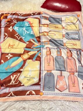LOUIS VUlTTON square silky scarf 35x35 custom made monogram scarf‼️LAST ONE